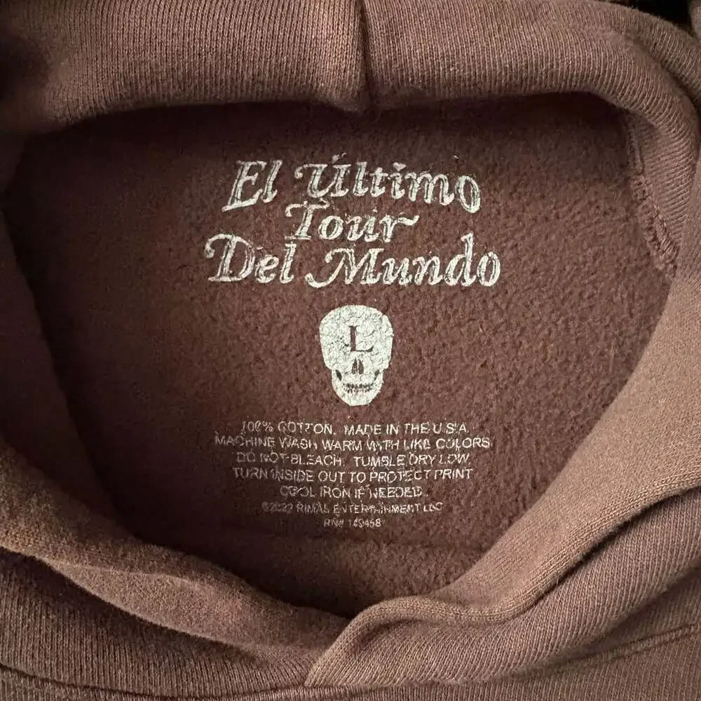Bad Bunny El Ultimo Tour Del Mundo Hoodie Size L
